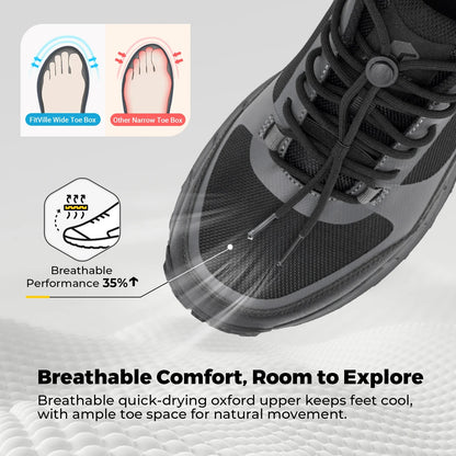 FitVille Men'S Extra Wide Walking Training Shoes Hiking Shoes Lightweight Casual Non-Slip Sports Shoes For Mountaineering