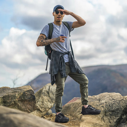 FitVille Men'S Extra Wide Walking Training Shoes Hiking Shoes Lightweight Casual Non-Slip Sports Shoes For Mountaineering