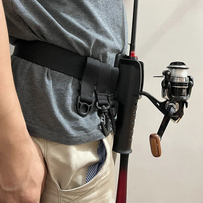 Shawto Multi-function Nylon Belt Rod Holder Portable Pole Inserter Fishing Rod Pesca Rack Quick Belt Holder Inserting Device