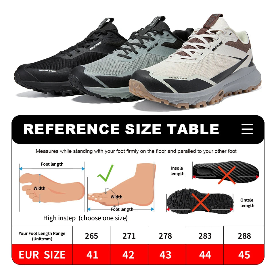 Bassploa Men Hiking Shoes New Fashion Lightweight Outdoor Sneakers Men Walking Shoes Comfort Non-Slip Wear Resistant Outdoor