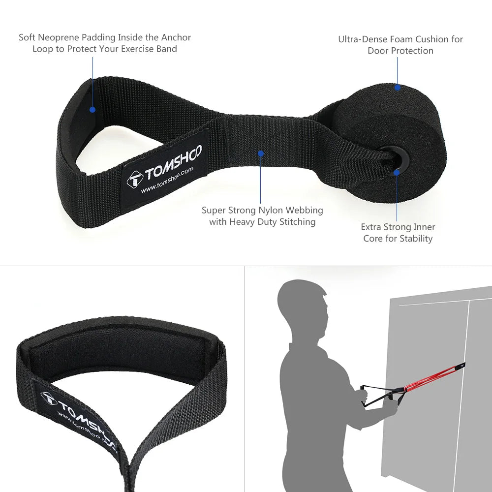 5 Packs Pull Up Assist Bands Set Resistance Loop Bands Powerlifting Exercise Stretch Bands with Door Anchor and Handles