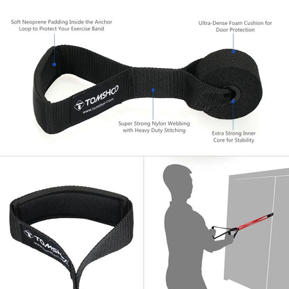 5 Packs Pull Up Assist Bands Set Resistance Loop Bands Powerlifting Exercise Stretch Bands with Door Anchor and Handles