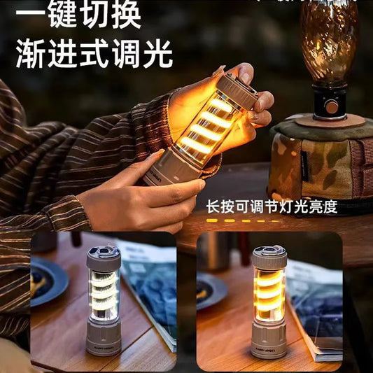 2025 New Long Range Strong Light Charging Atmosphere Searchlight Camping Light Portable Emergency Outdoor Tent Camping Light