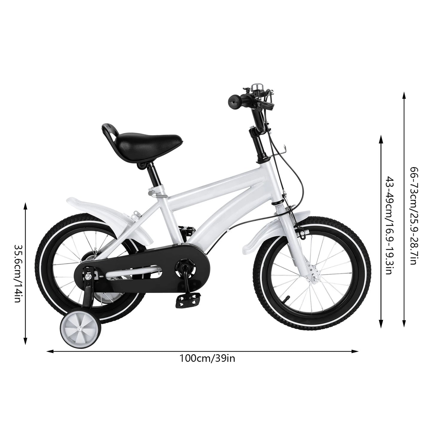 14 Inch Bike Boys Girls Children's Bicycle Student Child Bike for 2-11 Years Kids Bike White/Red/Blue/yellow