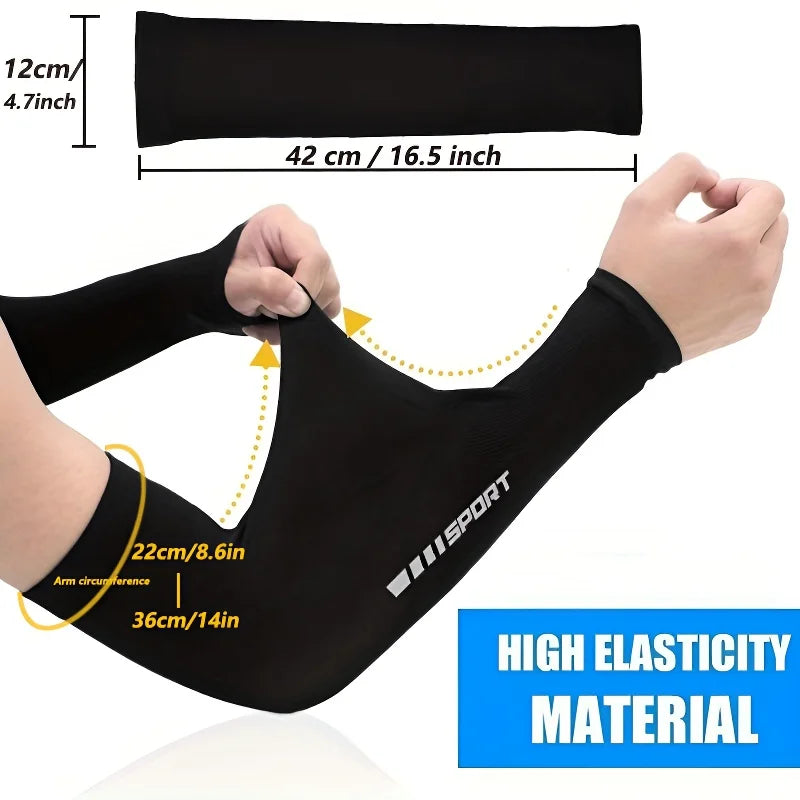 1/2/4 Pairs UV Sun Protection Arm Sleeves for Men Women, Compression Cooling Sun Sleeves - Sports - Workouts - Tattoo Cover