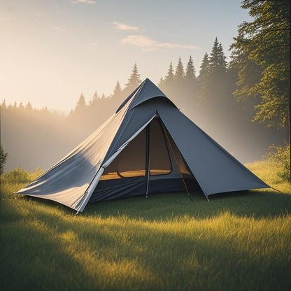 1-Person Ultralight Pyramid Tent - Without Poles, Waterproof PU4000, Mesh Layers for Backpacking & Mountain Hiking