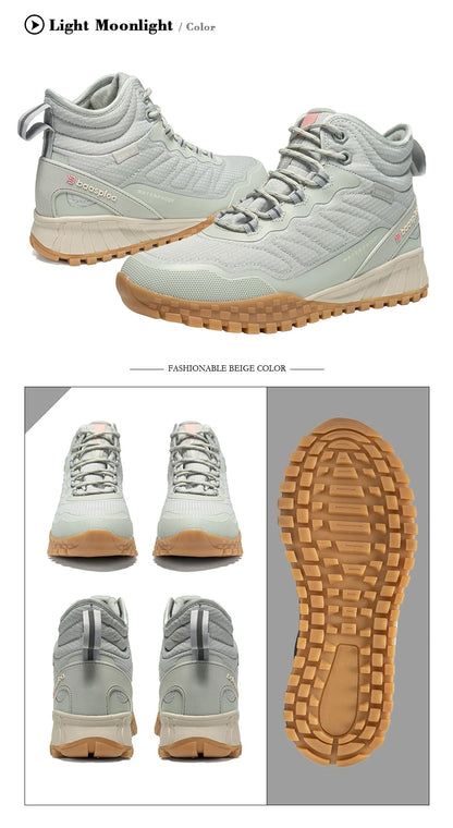 Baasploa Winter Women Sneakers Plush Warm Snow Boots Non-Slip Waterproof Shoes Women Outdoor Boots Walking Shoes