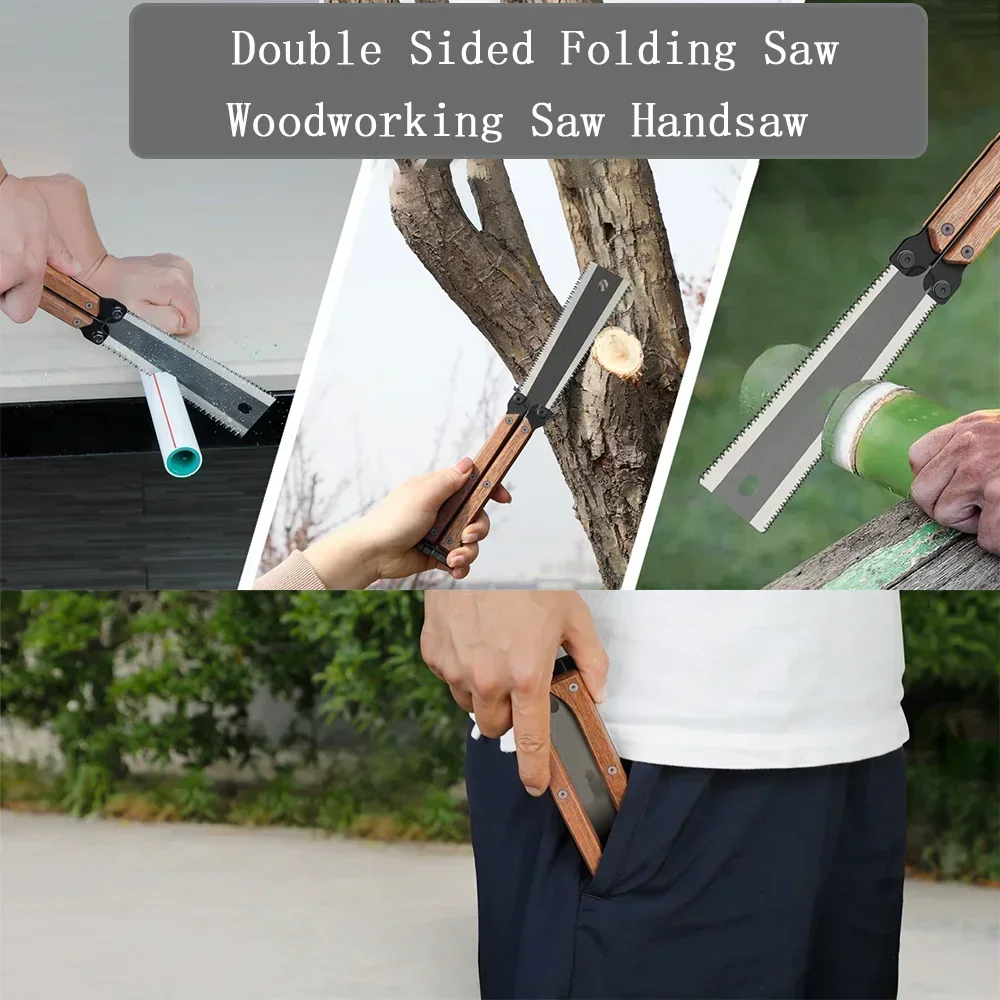 Double-Sided Folding Saw Gardening Pruning Saw Outdoor Camping Industrial Grade Anti Slip and Durable Manual Hardware Tool