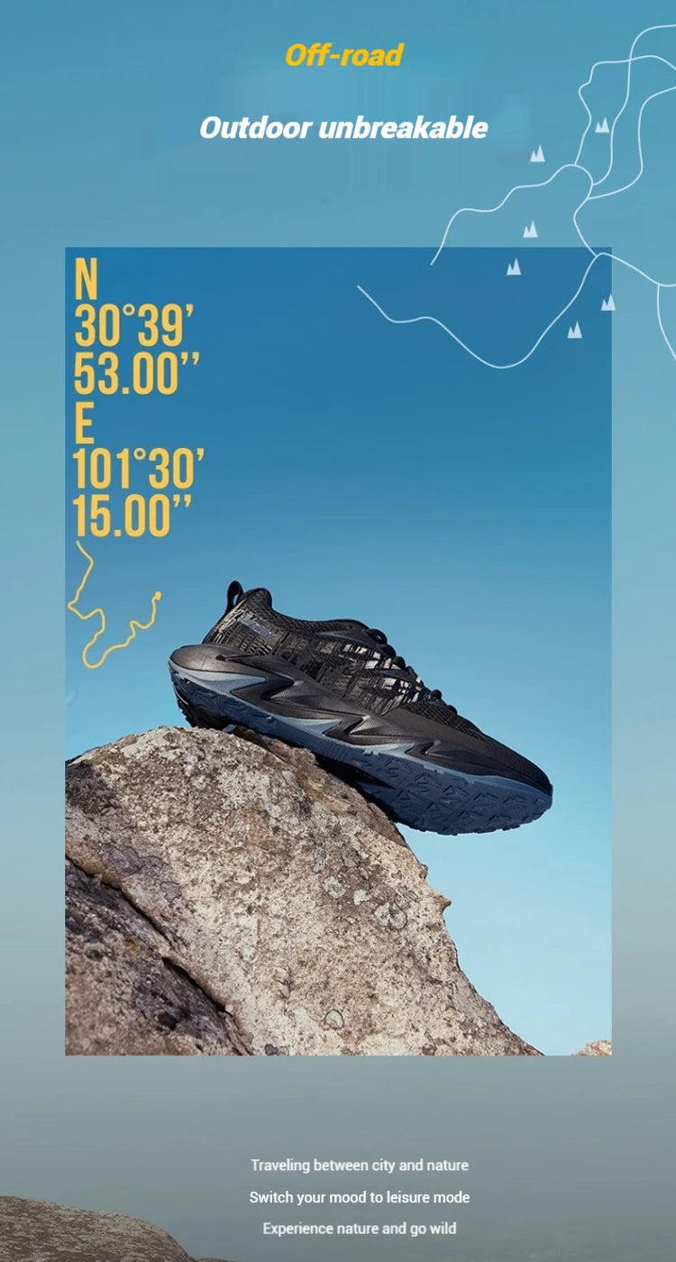 361 Degrees Yushan 2.0 Men Running Shoes New Leather Hiking Cushioning Light Breathable Outdoor Jogging Male Sneakers 672512234