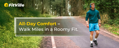 FitVille Men'S Extra Wide Walking Training Shoes Hiking Shoes Lightweight Casual Non-Slip Sports Shoes For Mountaineering