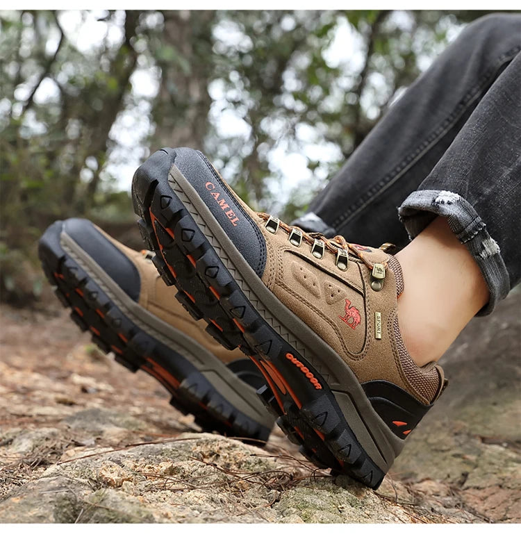 2025 Brand Black Hiking Shoes Men Outdoor Climbing Trekking Sneakers for Men Non-Slip Mountaineering Shoes Man Walking Sneaker