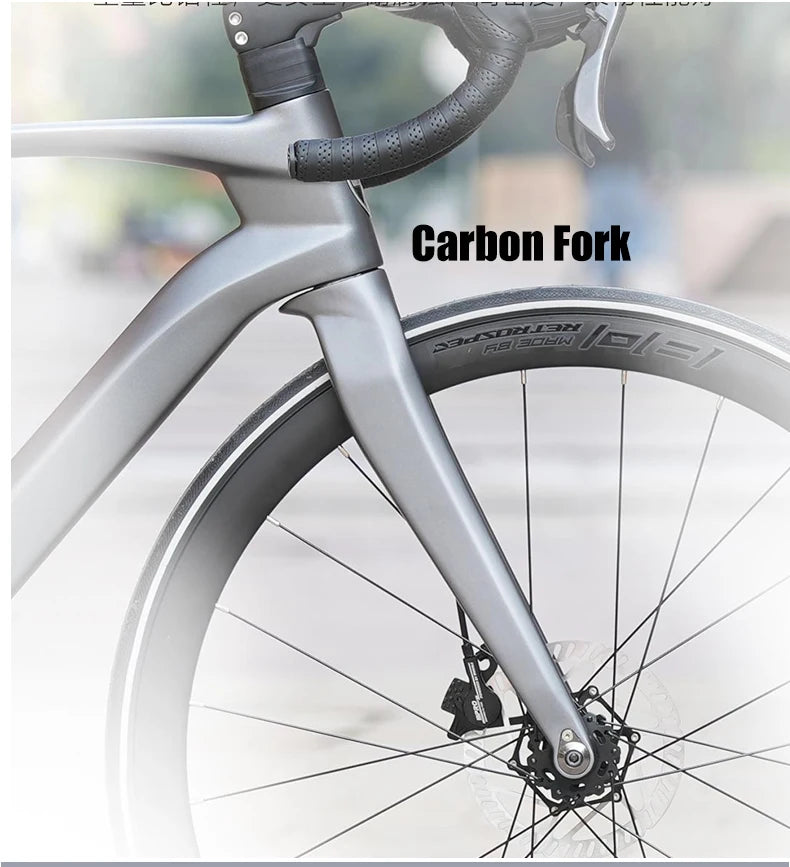 TWITTER CYCLONE Carbon Wheel Road Bike 2X12S SENSAH Derailleur Adult Men's Carbon Hydr Disc Bicycle With Inner-Cables Routing