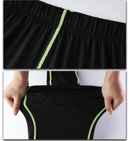 Mens Compression Set Running Tights Workout Fitness Jogging Training Clothes Tracksuit Men Long Sleeve Shirt Sport Suit 725+726