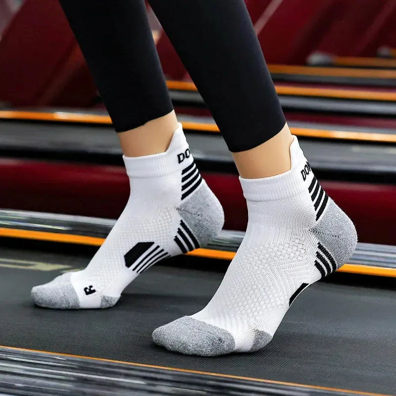 3 Pairs Marathon Running Socks Man Women Professional Sport Ankle Sock Fitness Thickened Cushioned Tube Low Cut Boat Short Socks