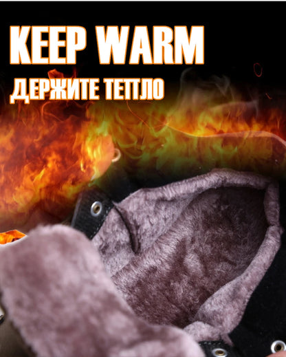 Unisex Winter Plush High Top Hiking Shoes Women Outdoor High Quality Keep Warm Snow Casual Sneakers Men Non-slip Trekking Boots