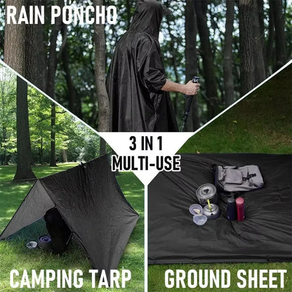 New 3 in 1 Outdoor Raincoat Waterproof Multifunction Rain Cover Lightweight Large Outdoor Rainwear Hiking Travel