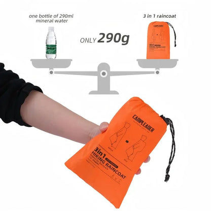 YANBIGUO 3-In- 1pc Multifunctional Lightweight Rain Poncho with Hood - Outdoor Camping Tent Mat, Hiking and Cycling Rain Cover