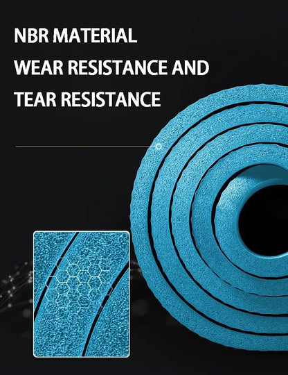 Thickened 15mm NBR Yoga Mat Double-sided Anti Slip Sports Fitness Mat Sports Yoga and Pilates Gymnastics Mat Fitness Equipment