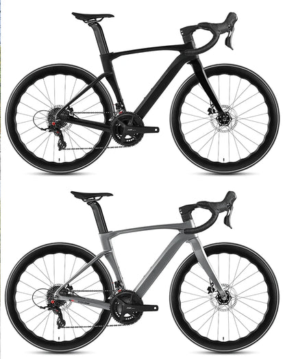 TWITTER CYCLONE Carbon Wheel Road Bike 2X12S SENSAH Derailleur Adult Men's Carbon Hydr Disc Bicycle With Inner-Cables Routing