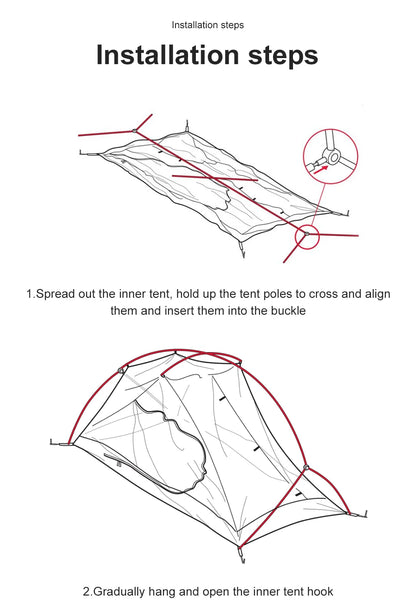 PACOONE Ultralight 20D Nylon Camping Tent Portable Backpacking Cycling Tent Waterproof Outdoor Hiking Travel Tent Beach Tent New