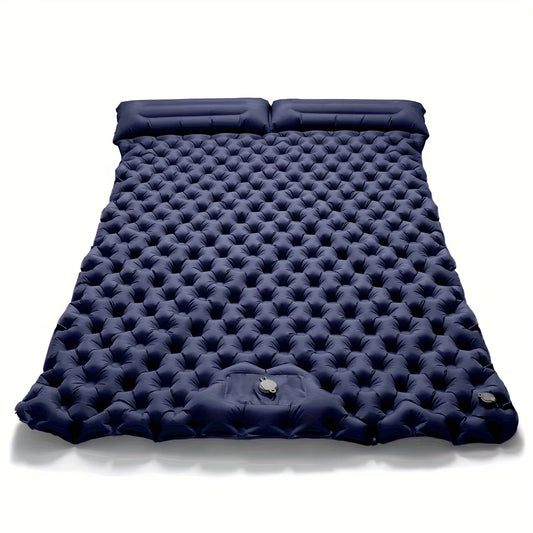 2025 NEW Double Inflatable Mattress with Built-in Pillow Pump Outdoor Sleeping Pad Camping Air Mat for Travel Backpacking Hiking