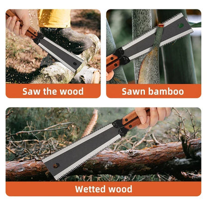 Double-Sided Folding Saw Gardening Pruning Saw Outdoor Camping Industrial Grade Anti Slip and Durable Manual Hardware Tool