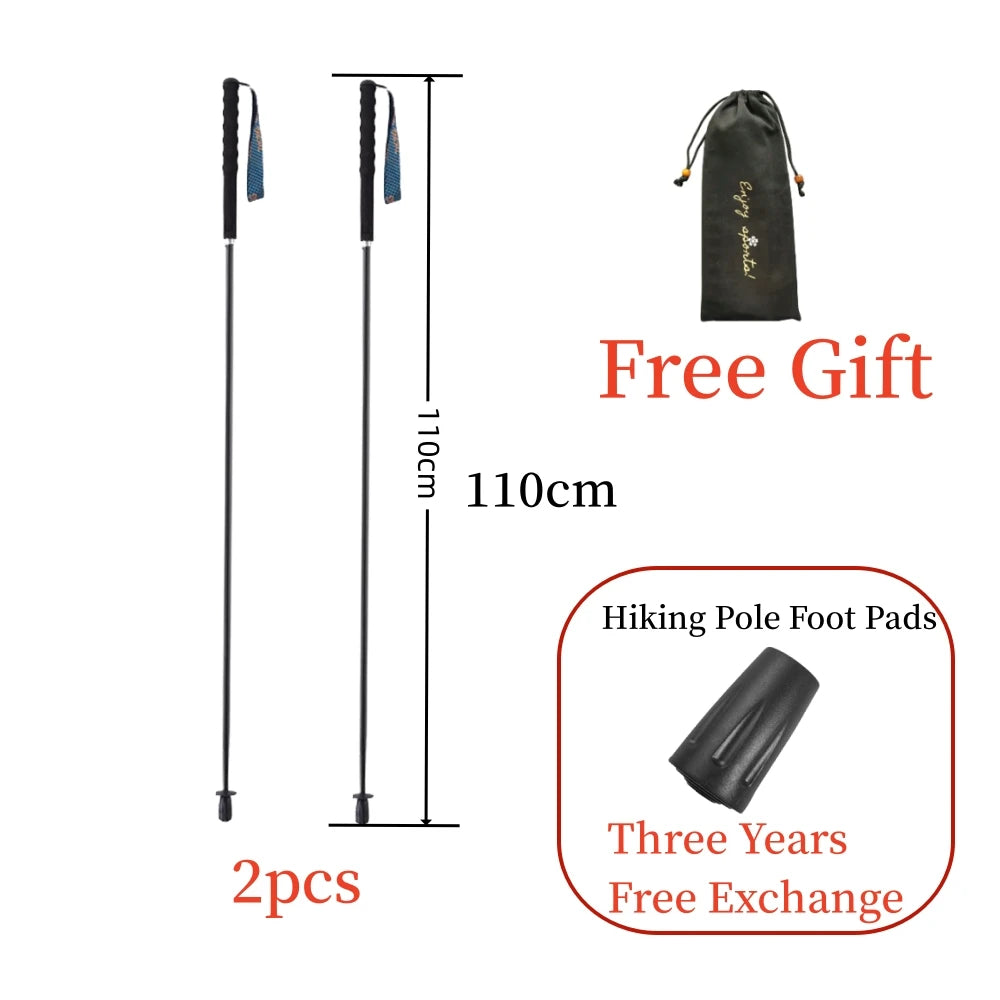 110g 120g 130g Turstaver i Karbonfiber Ultralette Turstaver Sammenleggbare Vandrestaver Bærbare Turstaver Campingtur