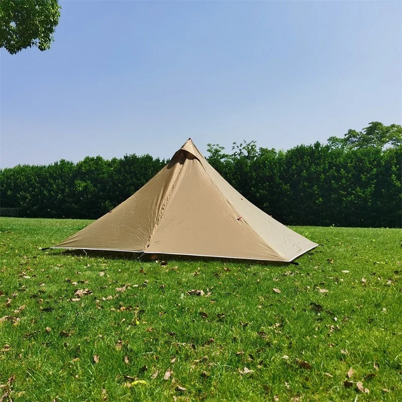 1 Person Hiking Camping Tent Ultralight Rodless Pyramid Tent 4 Season Backpack Tent Outdoor Waterproof Awnings Sun Shlelter Tent