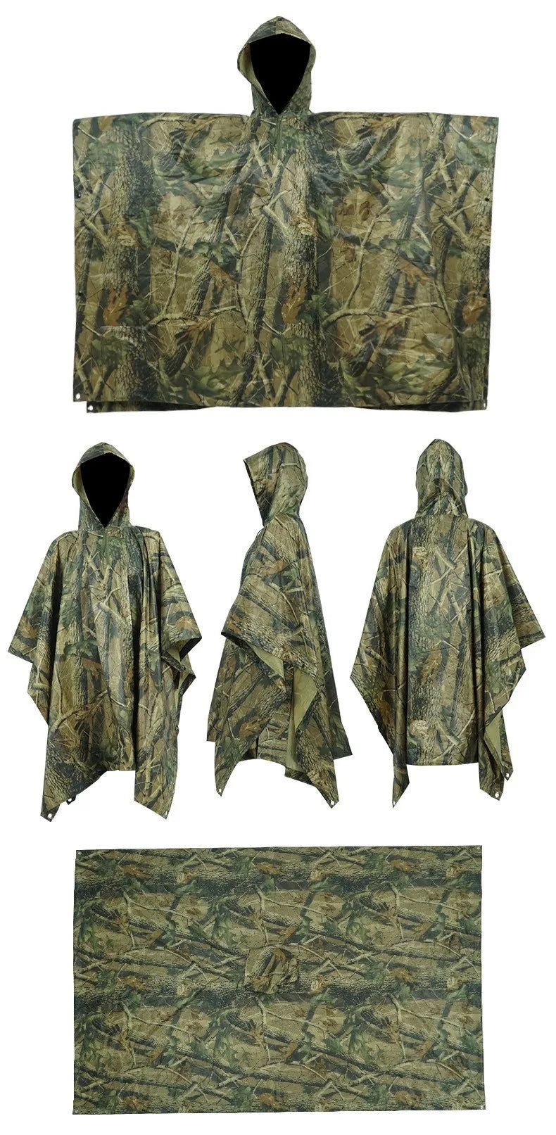 2025 Best-selling cross border three-in-one cloak raincoat adult outdoor hiking polyester multifunctional rain poncho