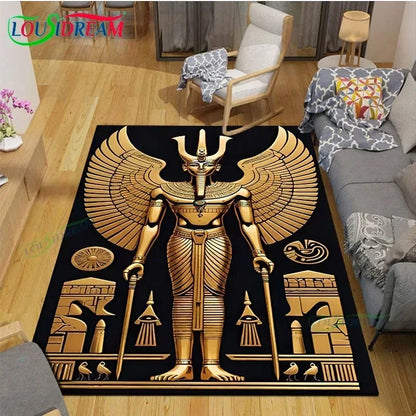 Egyptian Pharaoh- goddess-Runes Printed  Carpets Living Room Anti-Skid Area Rug Kids Bedroom Mats Yoga Mat Large Carpet Decor