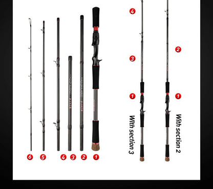 Travel Fishing rod For Big game 2.1m 2.28m SPinning Rod Casting Fishing Rod JerkBait Rod 5 Sections