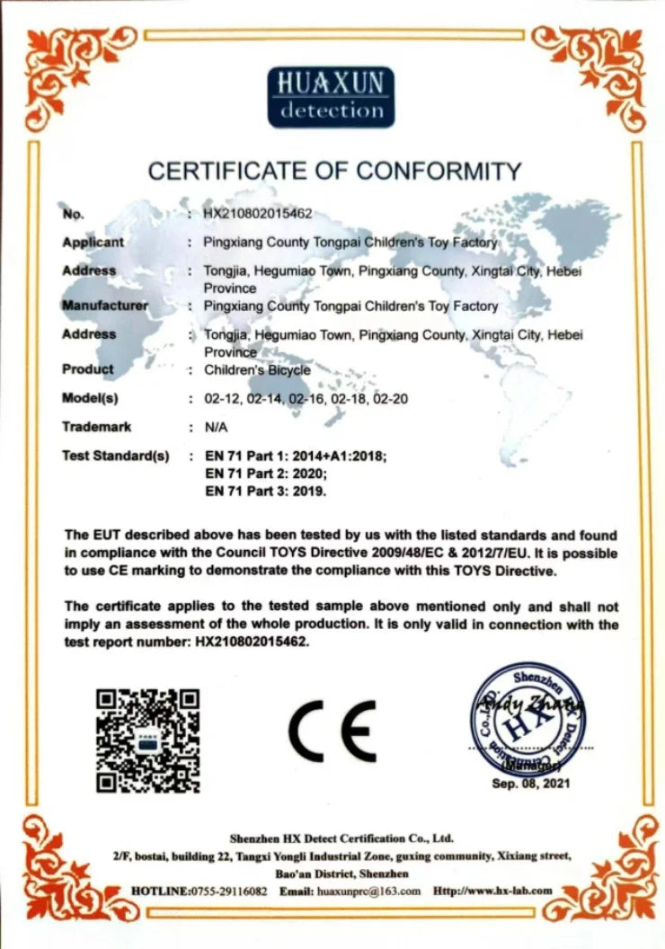 14" Children's Bicycle White/Red/Blue/Yellow Stabilized Child Training Bike with Handbrake Removable Wheels for Kids 3-6 Years