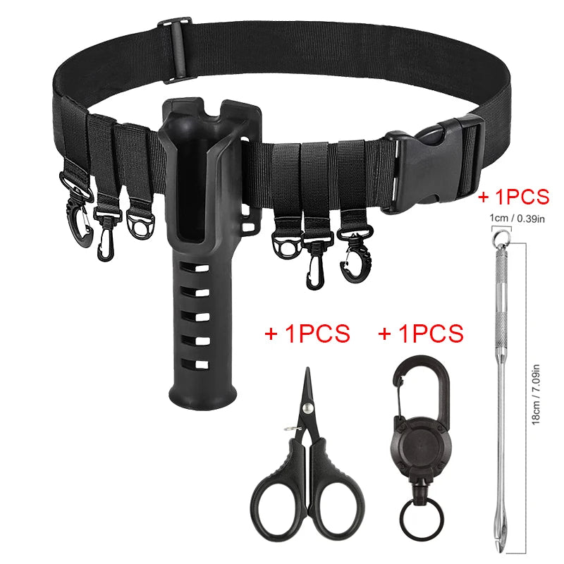 Shawto Multi-function Nylon Belt Rod Holder Portable Pole Inserter Fishing Rod Pesca Rack Quick Belt Holder Inserting Device
