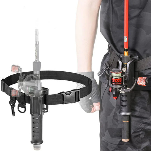 Multi-function Nylon Belt Rod Holder Portable Pole Inserter Fishing Rod Pesca Rack Quick Belt Holder Inserting Device Accessory