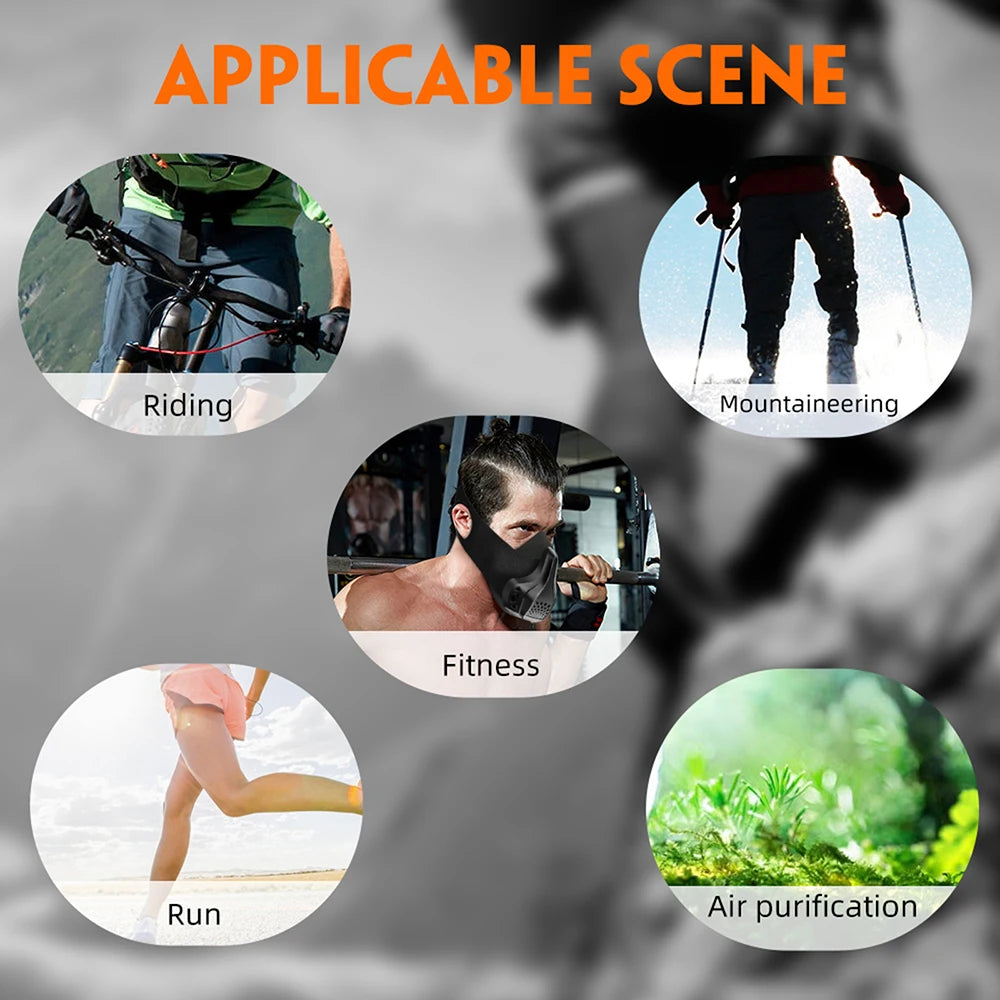 Sports Mask Adjustable 48 Levels Breathing Air Resistance Exercise Running Fitness Mask Fitness Exercise Physical Endurance Trai