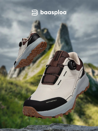 Baasploa Men Hiking Shoes Outdoor Climbing Mesh Breathable Travel Walking Shoes Male Non-Slip Wear Resistant Comfortable Sneaker