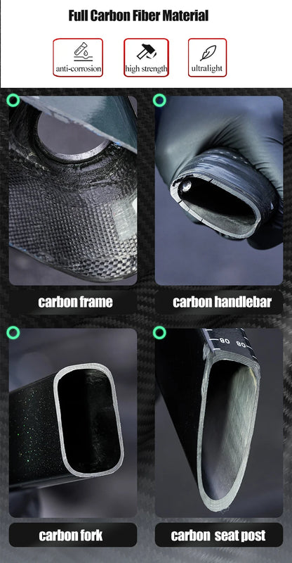 TWITTER CYCLONE Carbon Wheel Road Bike 2X12S SENSAH Derailleur Adult Men's Carbon Hydr Disc Bicycle With Inner-Cables Routing