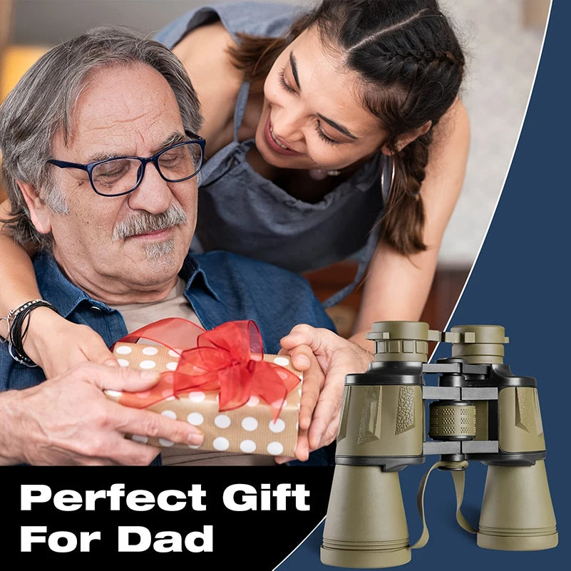 10x50 BAK4 Prism Binoculars FMC Coated Long Range IPX4 Waterproof Telescope Lightweight Portable Ideal for Camping Hiking