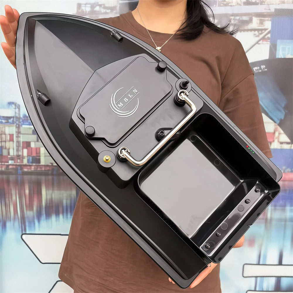 MBLN Brand,RC Carp Fishing Bait Boat,Double Bait Hopper,2kg Bait Capacity, 300m Remote Control Range,Low Battery Warning