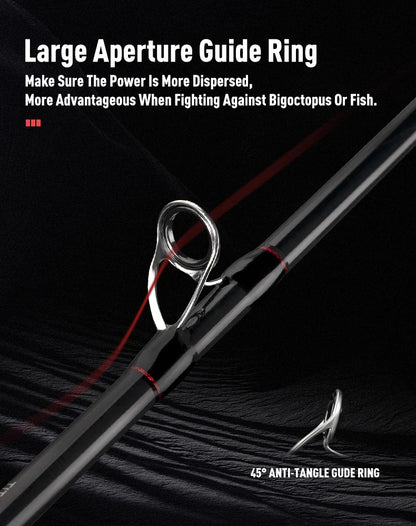 YOOFISH EGITAKO Carbon 170MH/H 2 Section Octopus Fishing Rods Tianium Tip Cuttlefish Fishing Casting Rod Squid Boat Fishing Rods