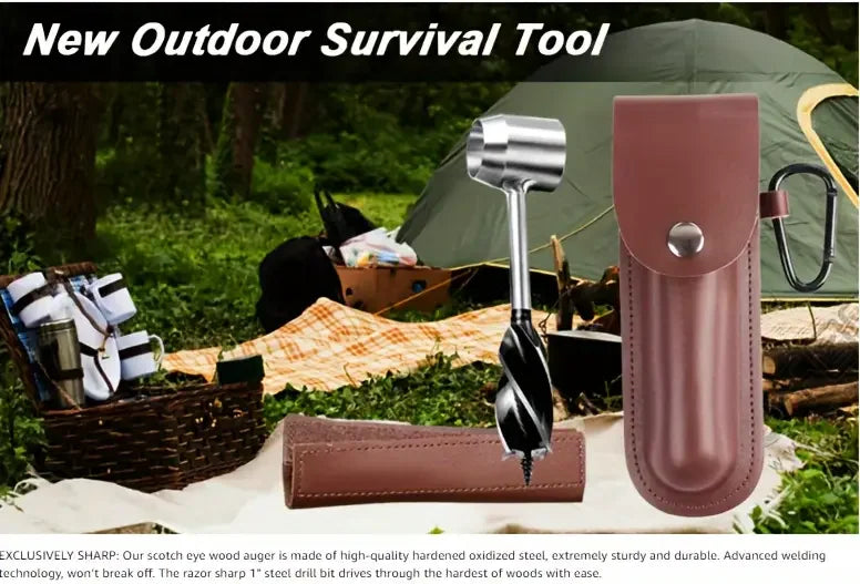 Outdoor Carpenter Drill Bits for Camping Survival Tools Drilling Holes Chopping Wood Accessories Four Blade Support Drill Bits