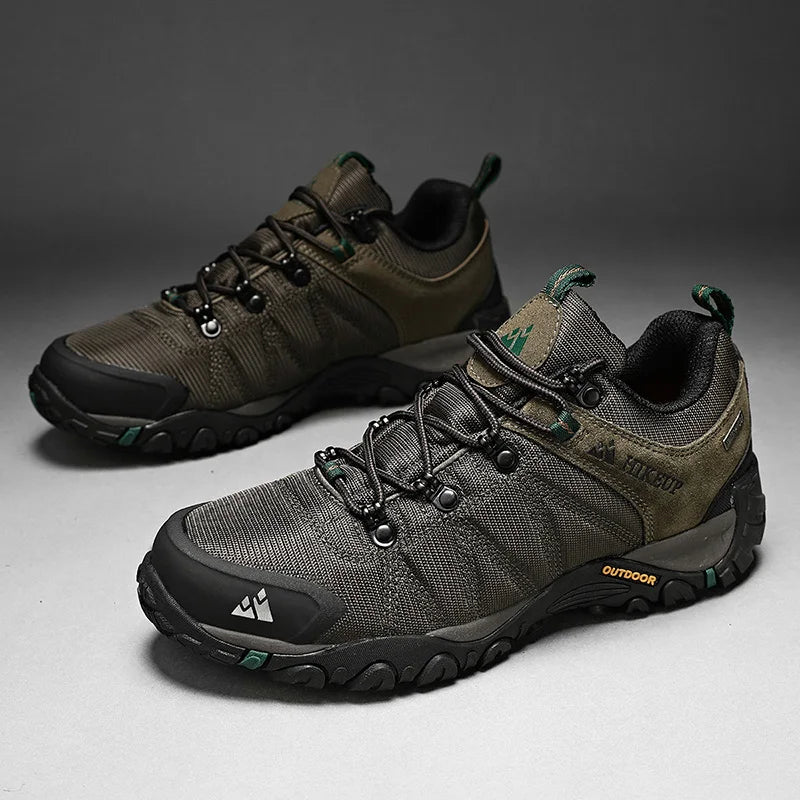 HIKEUP Non-slip Men Hiking Shoes Breathable Outdoor Wear Resistant Splashproof Climbing Men Sneaker Tourism Mountain Shoes