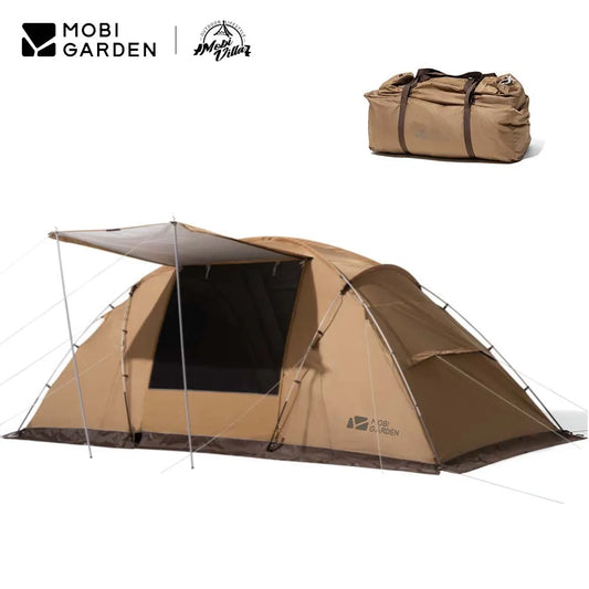 MOBI GARDEN Camping Tunnel Tent Outdoor Living Tent Windproof Rainproof Portable