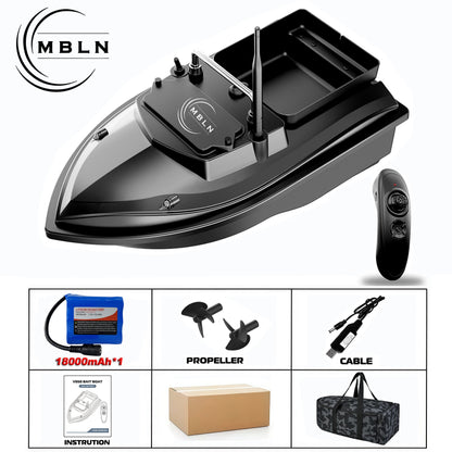 MBLN Brand,RC Carp Fishing Bait Boat,Double Bait Hopper,2kg Bait Capacity, 300m Remote Control Range,Low Battery Warning