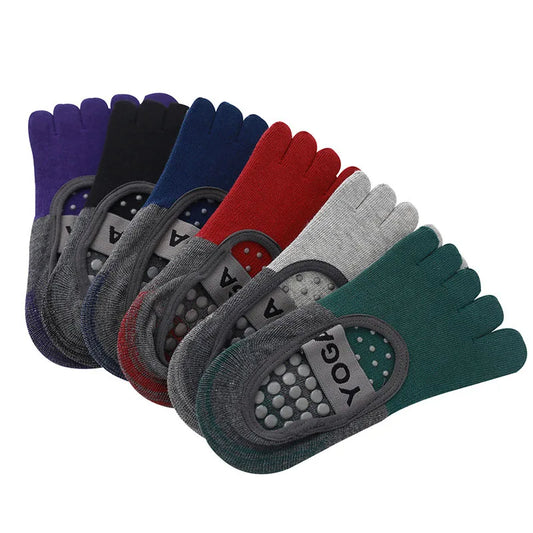 Five Fingers Yoga Socks Silicone Non-Slip Five Finger Socks for Women Backless Fitness Ballet Dance Cotton Gym Sock Professional