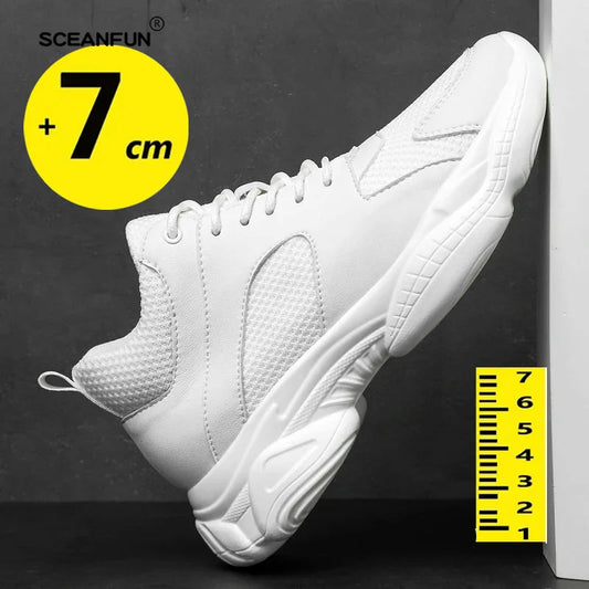 Sneakers Tall Man Elevator Shoes For Men Leisure Height Increase Insole 7cm Casual Mesh Summer Running Shoes Skateboard Luxury