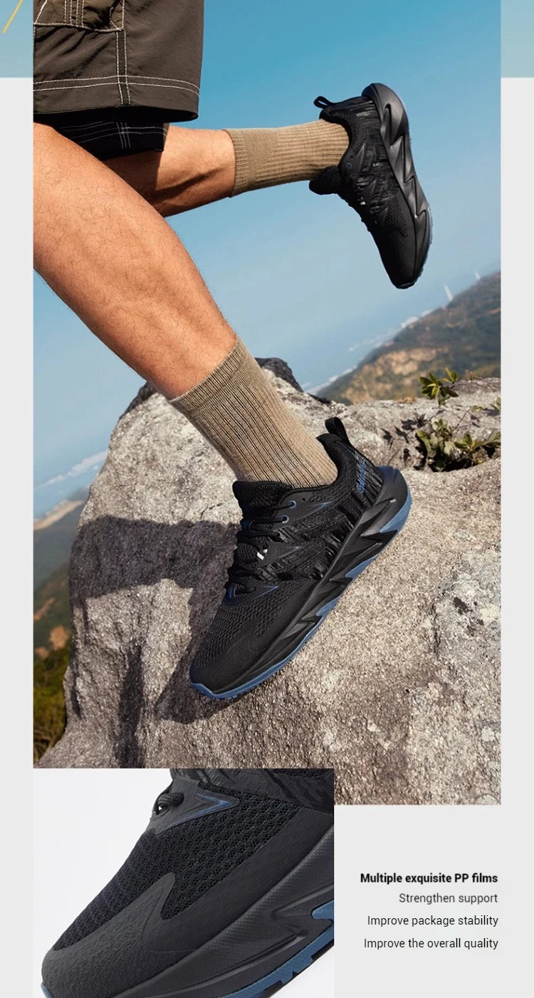 361 Degrees Yushan 2.0 Men Running Shoes New Leather Hiking Cushioning Light Breathable Outdoor Jogging Male Sneakers 672512234