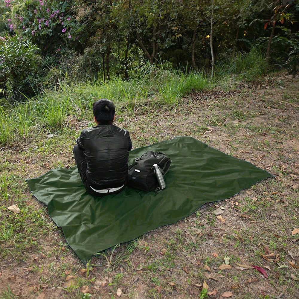 YANBIGUO 3-In- 1pc Multifunctional Lightweight Rain Poncho with Hood - Outdoor Camping Tent Mat, Hiking and Cycling Rain Cover