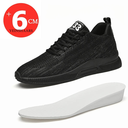 Big Size 37-48 Men Elevator Shoes Hidden 6CM Height Increase Shoes For Male Casual Breathable Sports Lift Sneakers Taller Men