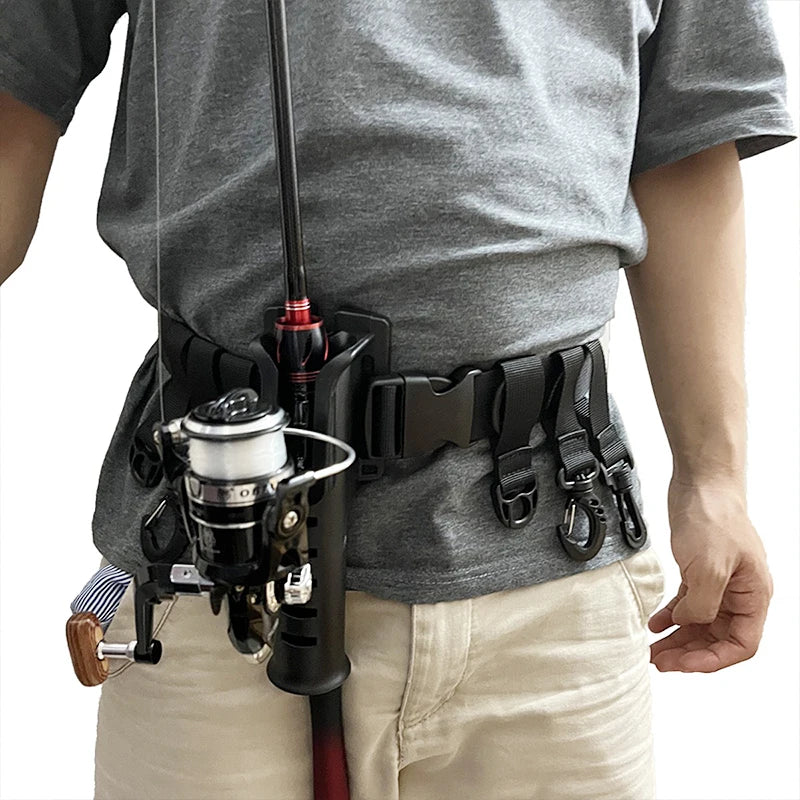 Shawto Multi-function Nylon Belt Rod Holder Portable Pole Inserter Fishing Rod Pesca Rack Quick Belt Holder Inserting Device